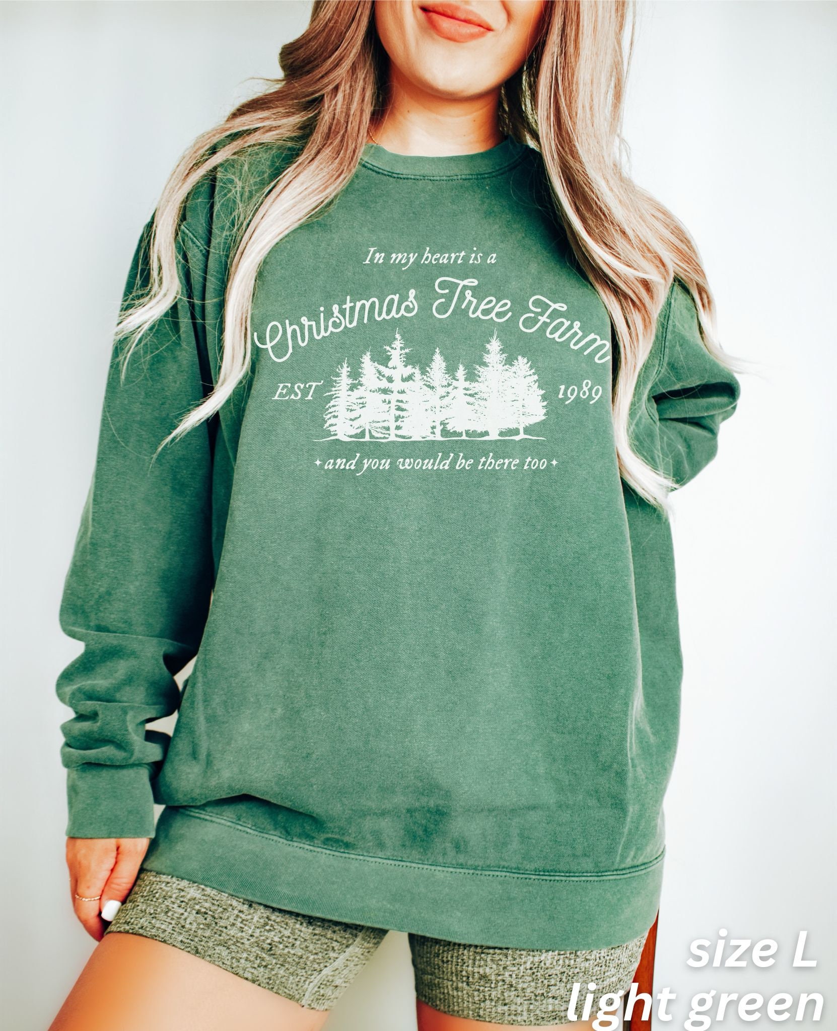 Vintage Christmas Tree Farm Sweatshirt: Perfect Gift for Her & Daughter image 1