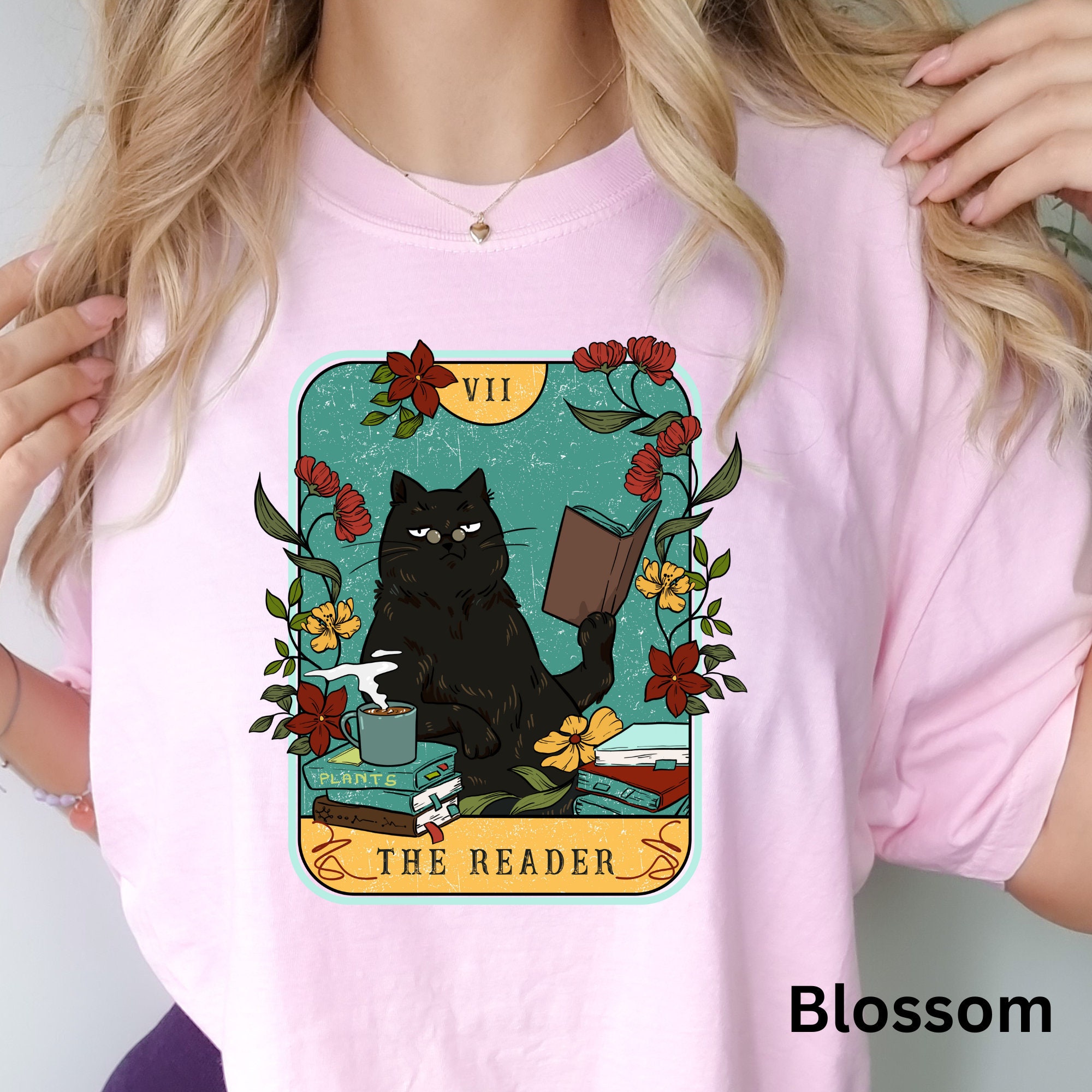 The Reader Books and Cat Lover T-Shirt - Christmas Gifts in Bookish Style" image 2