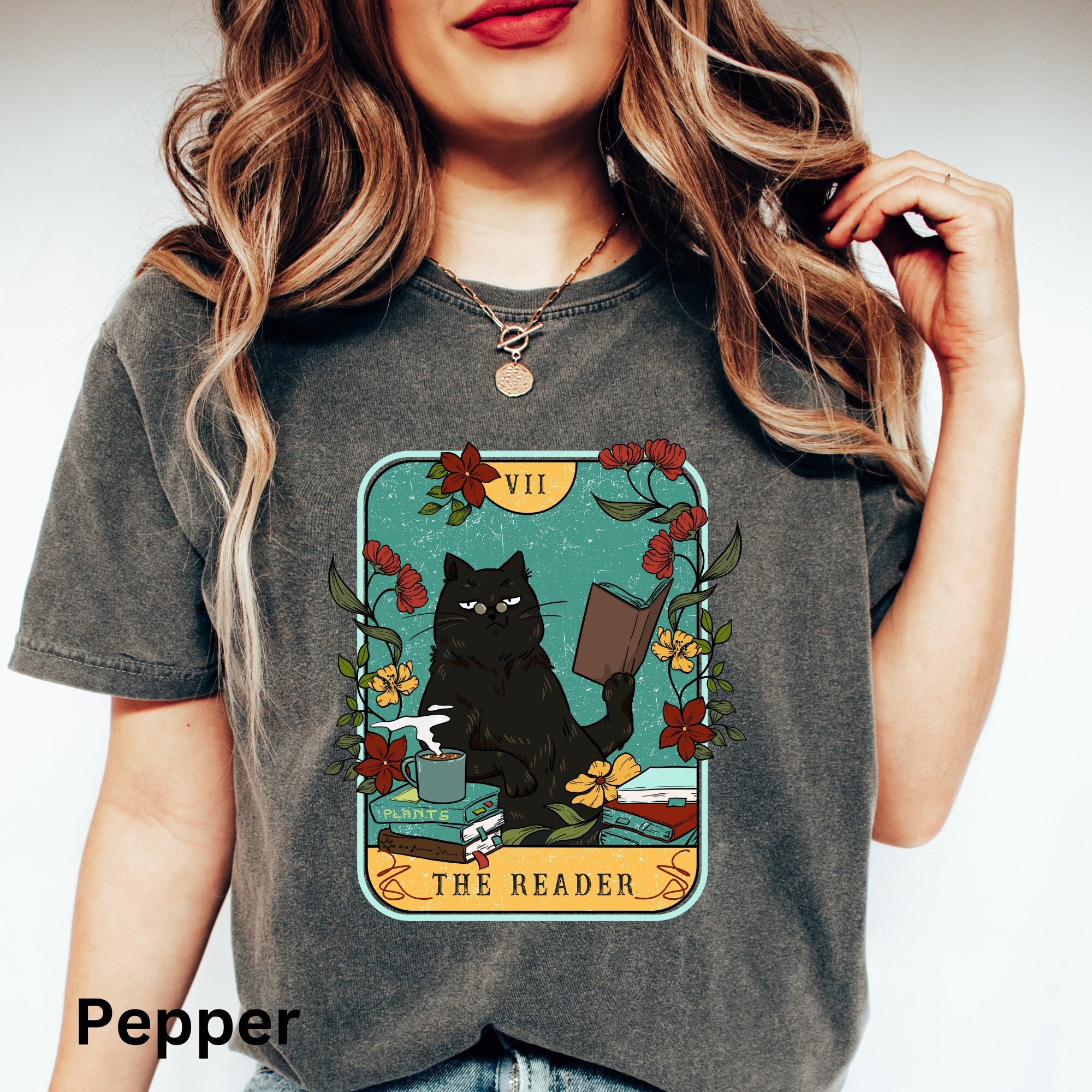 The Reader Books and Cat Lover T-Shirt - Christmas Gifts in Bookish Style" image 4