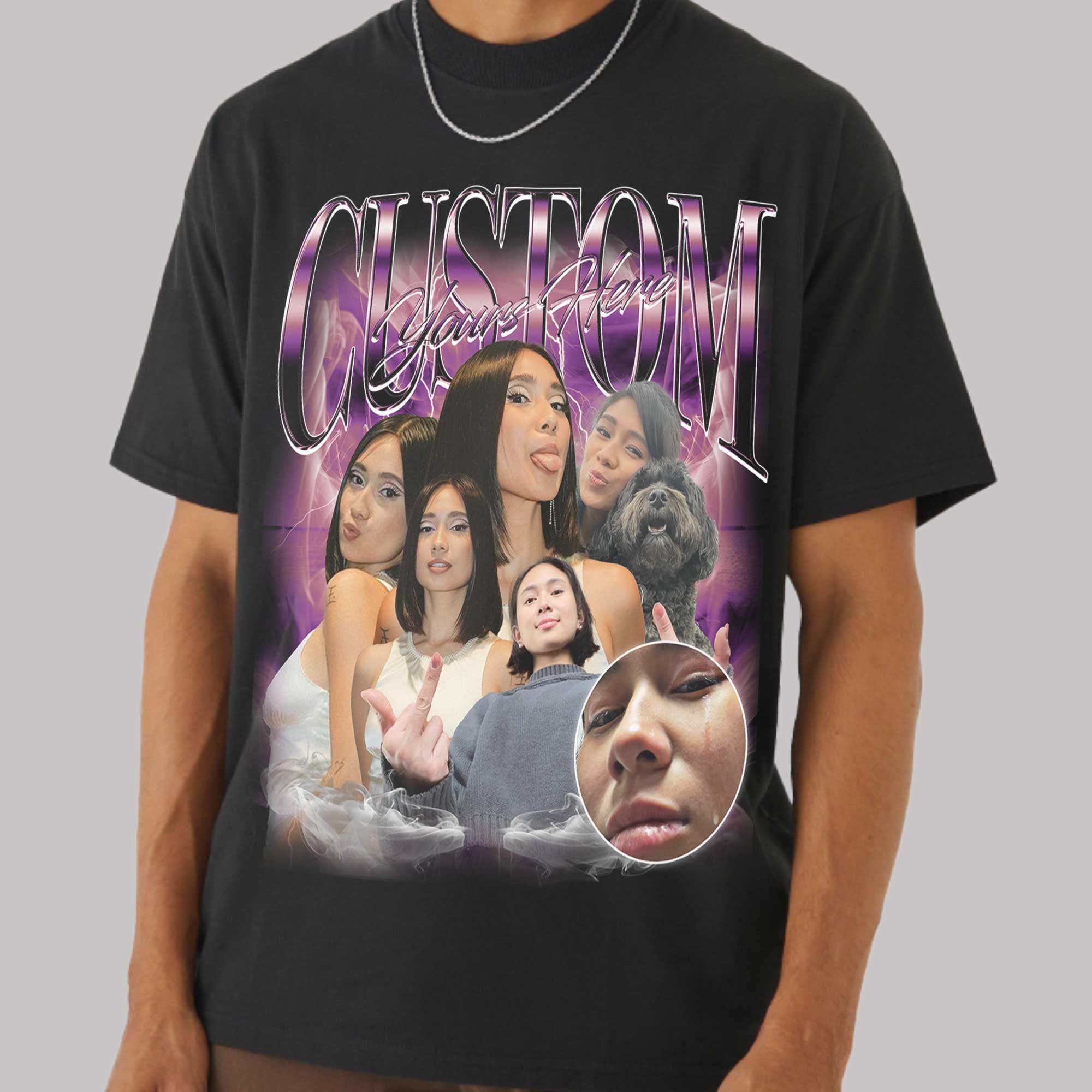 Custom Bootleg Rap Tee | 90s Vintage | Personalized Photo Shirt image 4