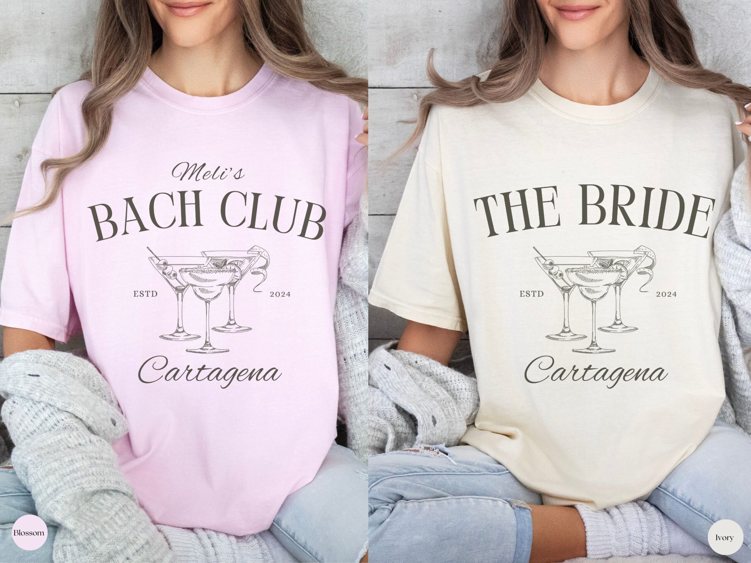 Customized Bachelorette Party Shirts - Bride & Bach Club Tees image 3