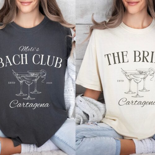 Customized Bachelorette Party Shirts - Bride & Bach Club Tees image 0