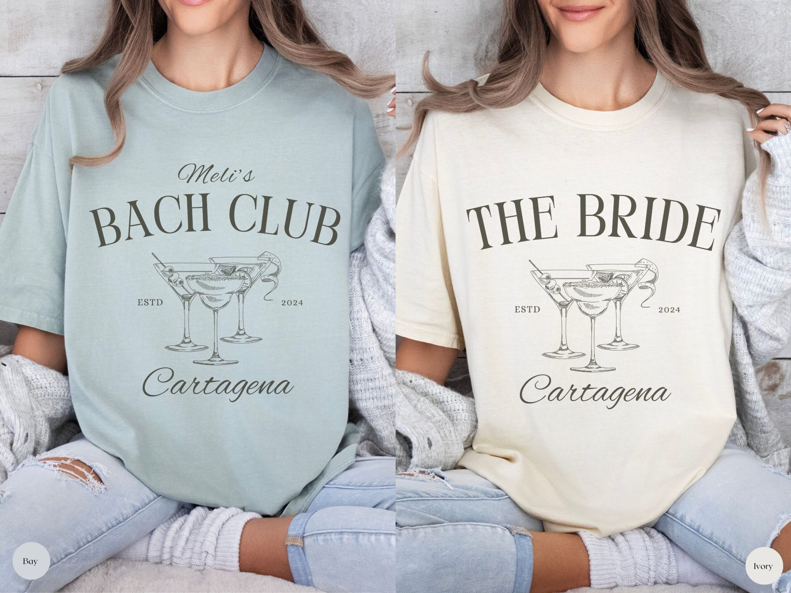 Customized Bachelorette Party Shirts - Bride & Bach Club Tees image 2