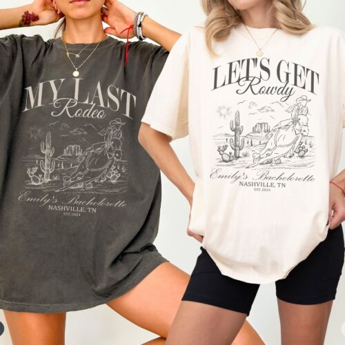 Custom Last Rodeo Bachelorette Shirts Nashville & Western Cowgirl Shirts image 0