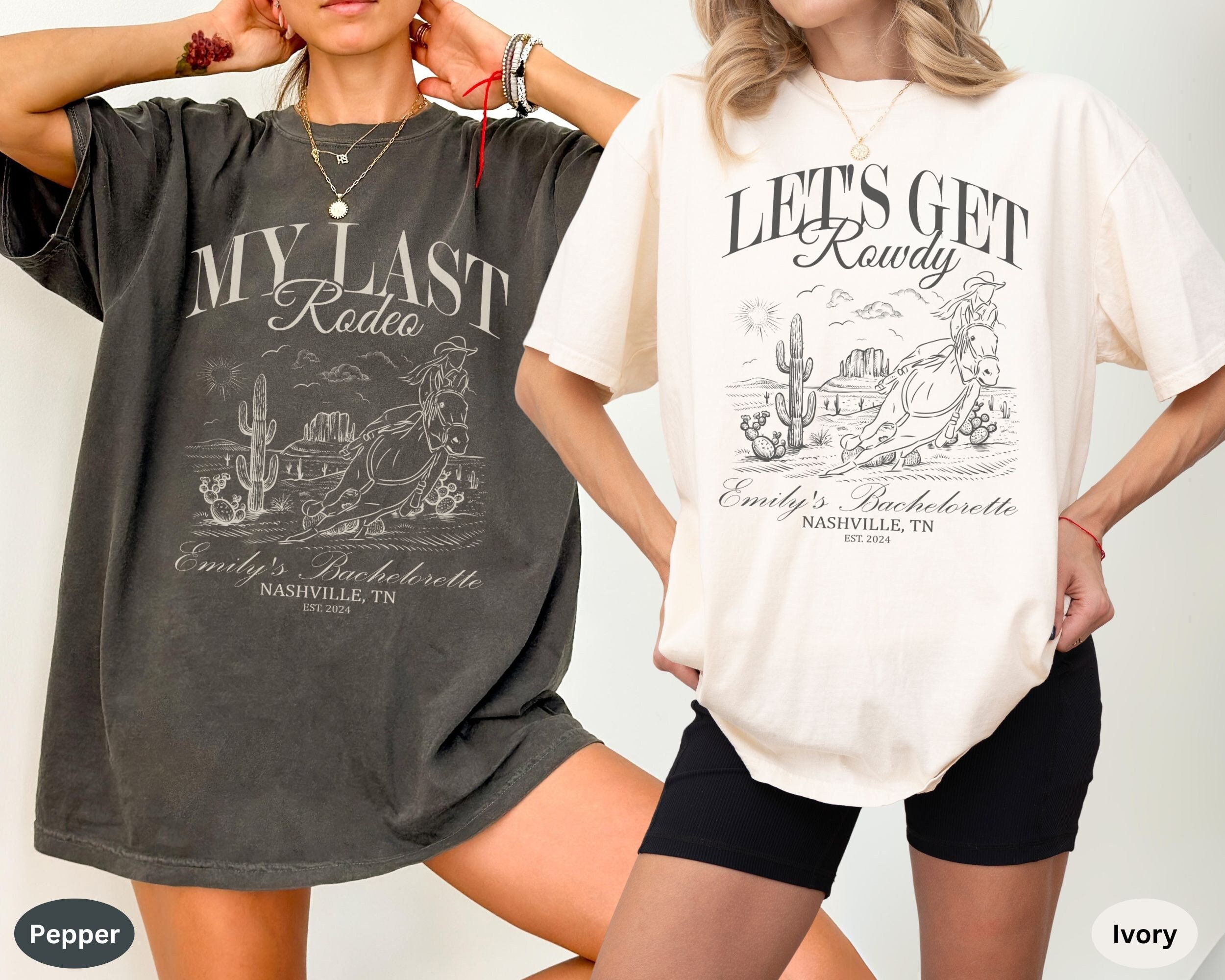 Custom Last Rodeo Bachelorette Shirts Nashville & Western Cowgirl Shirts image 0