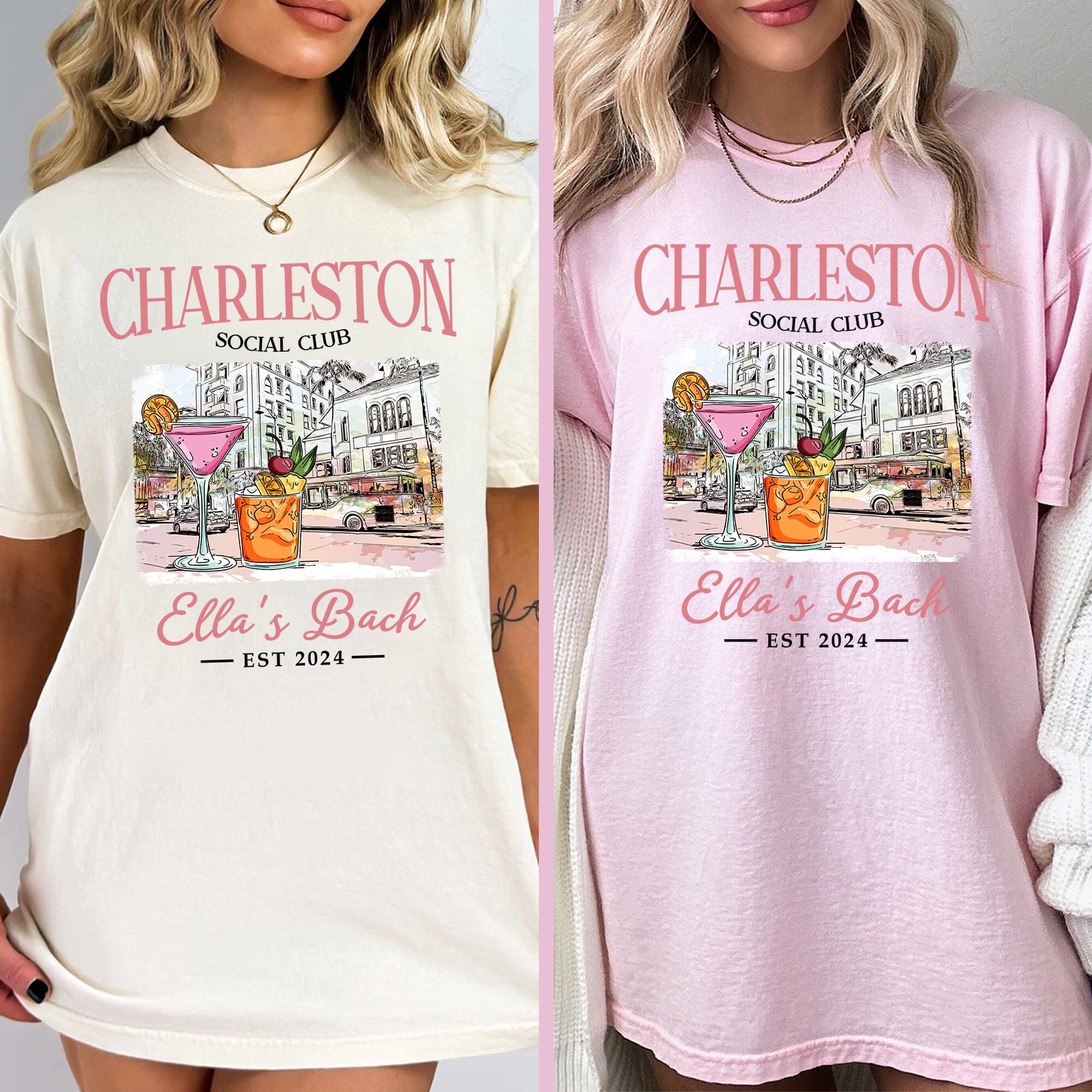 Luxury Charleston Cocktail Bachelorette & Bridesmaid Shirts image 1