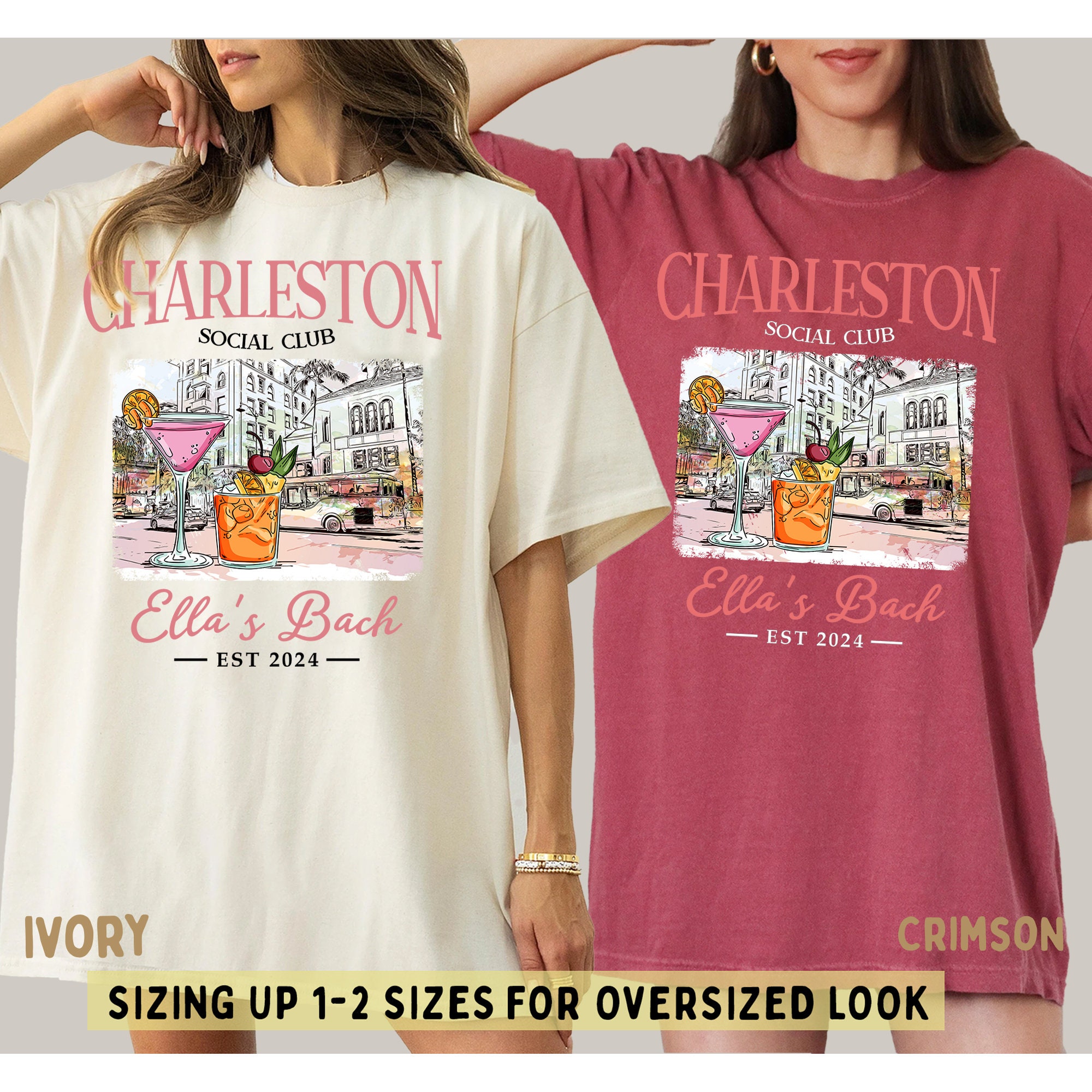 Luxury Charleston Cocktail Bachelorette & Bridesmaid Shirts image 5