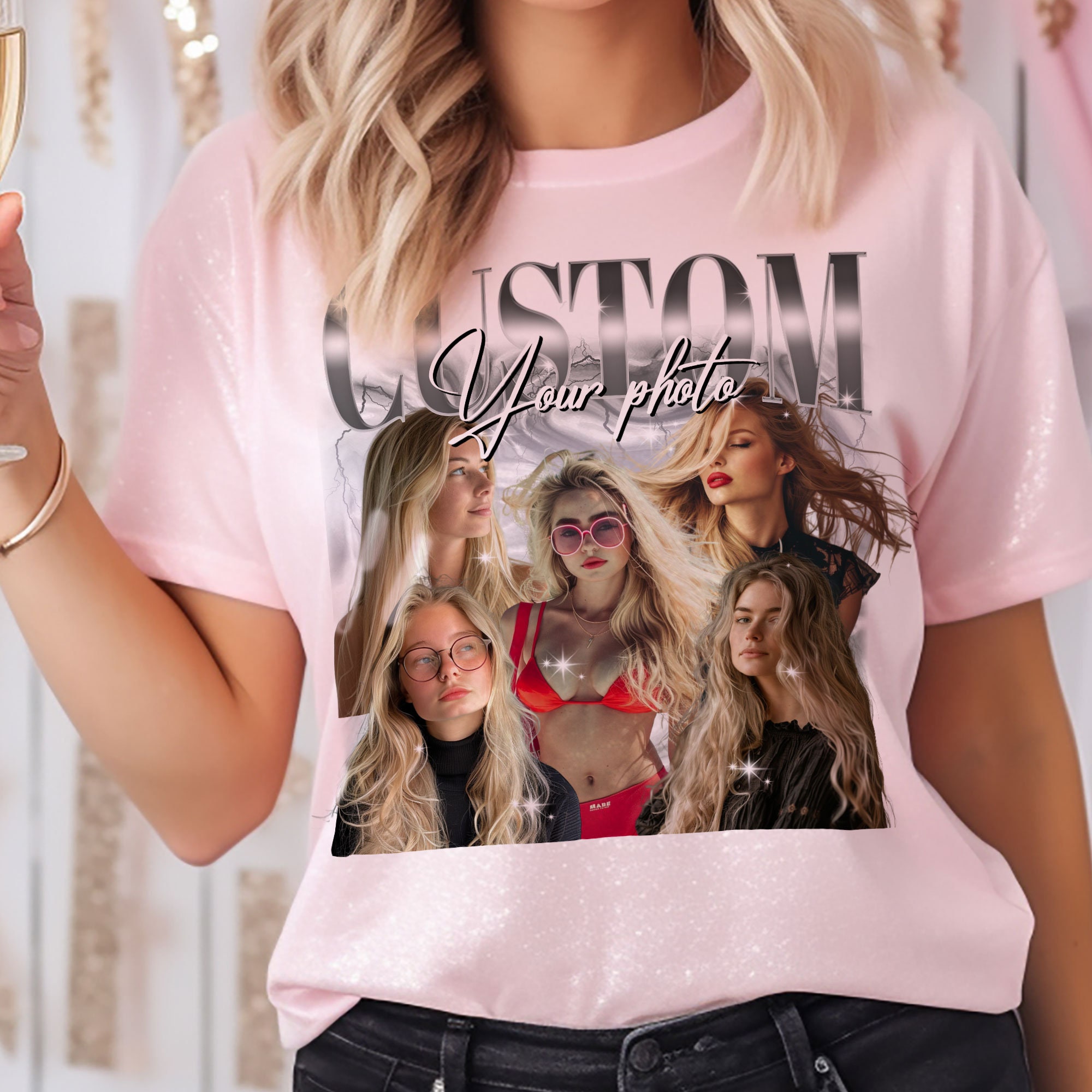 Custom Bootleg Rap Tee Personalized Text Shirt 90s image 6