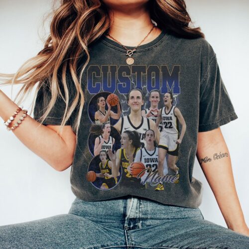 Custom Bootleg Tee | Retro Girl Basketball Shirt | Your Photo & Design image 1