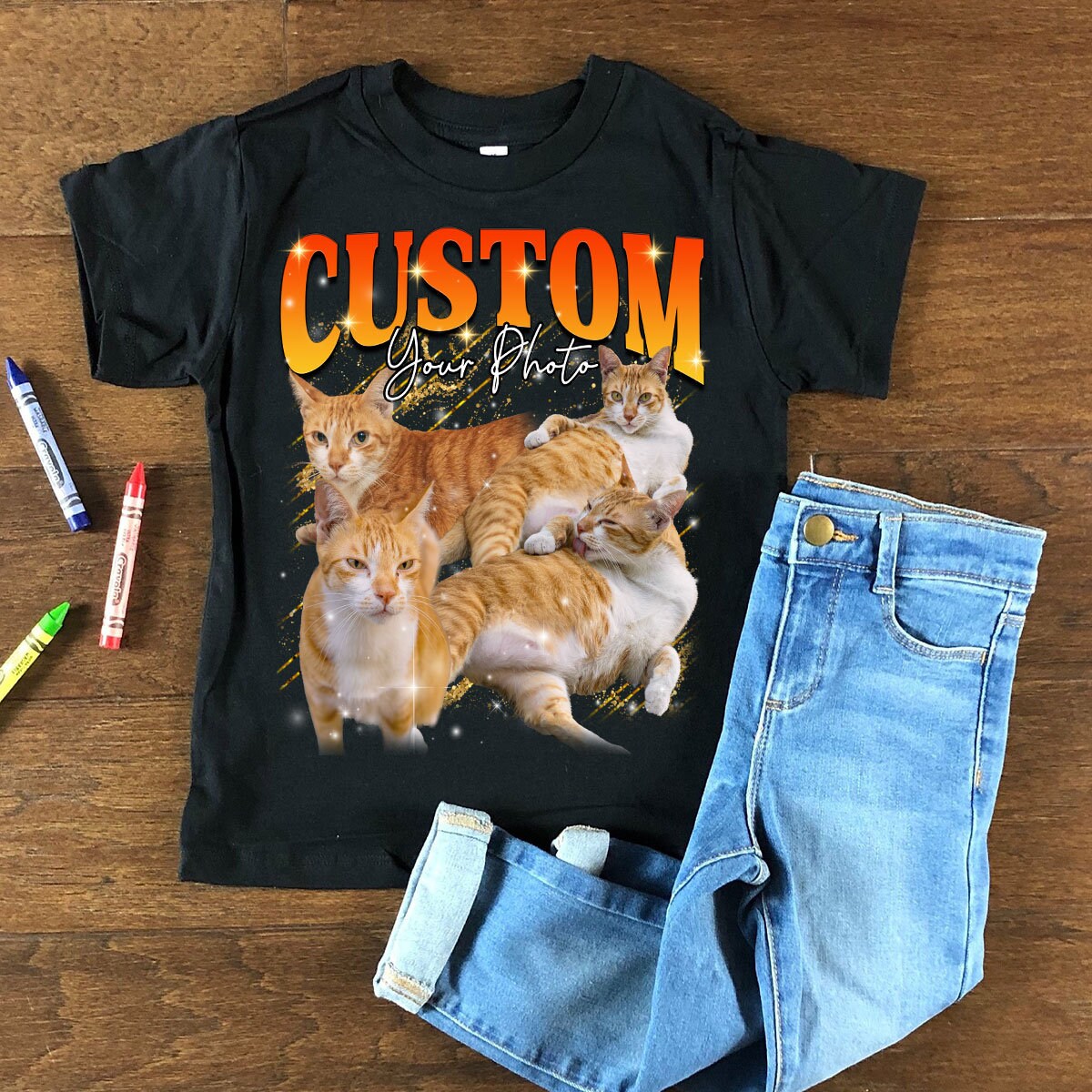 Custom Bootleg Rap Pet Shirts | Personalized 90s Vintage Photo Tees image 1