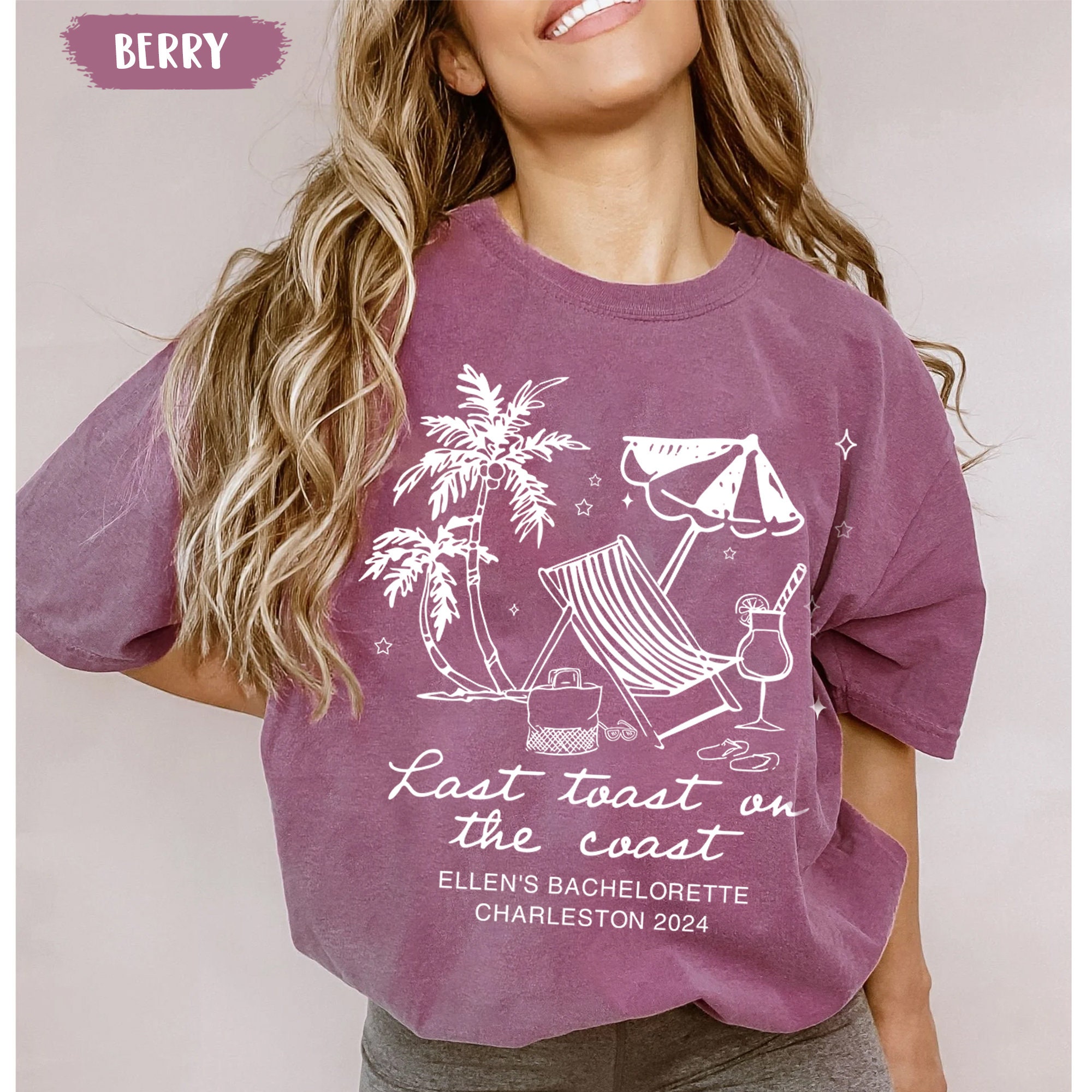 Beach Bachelorette & Last Toast Luxury Bridal Party Shirts image 5