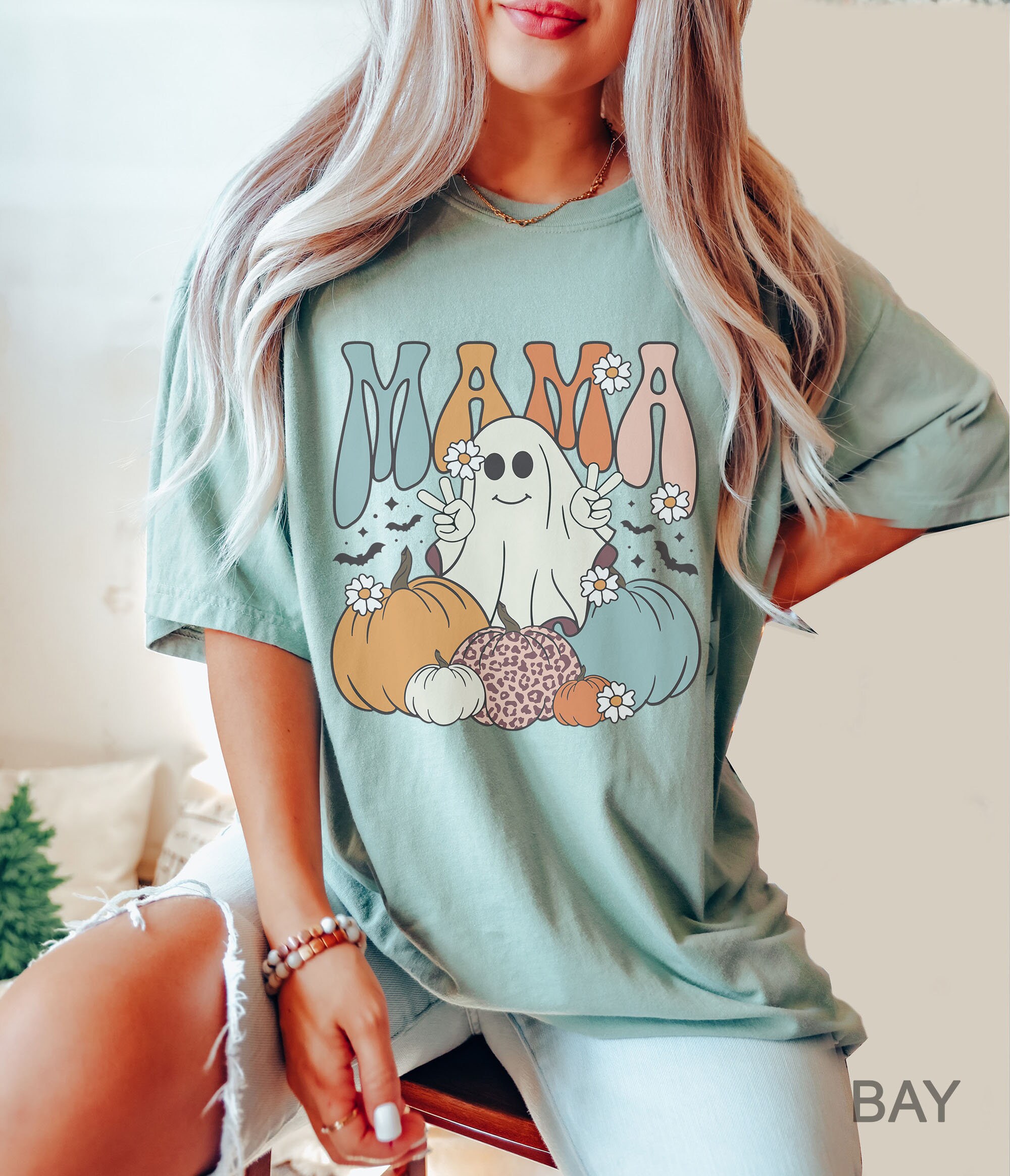 Ghost Mama Shirt | Comfort Colors Retro Halloween Tee | Gift for Stepmom image 6