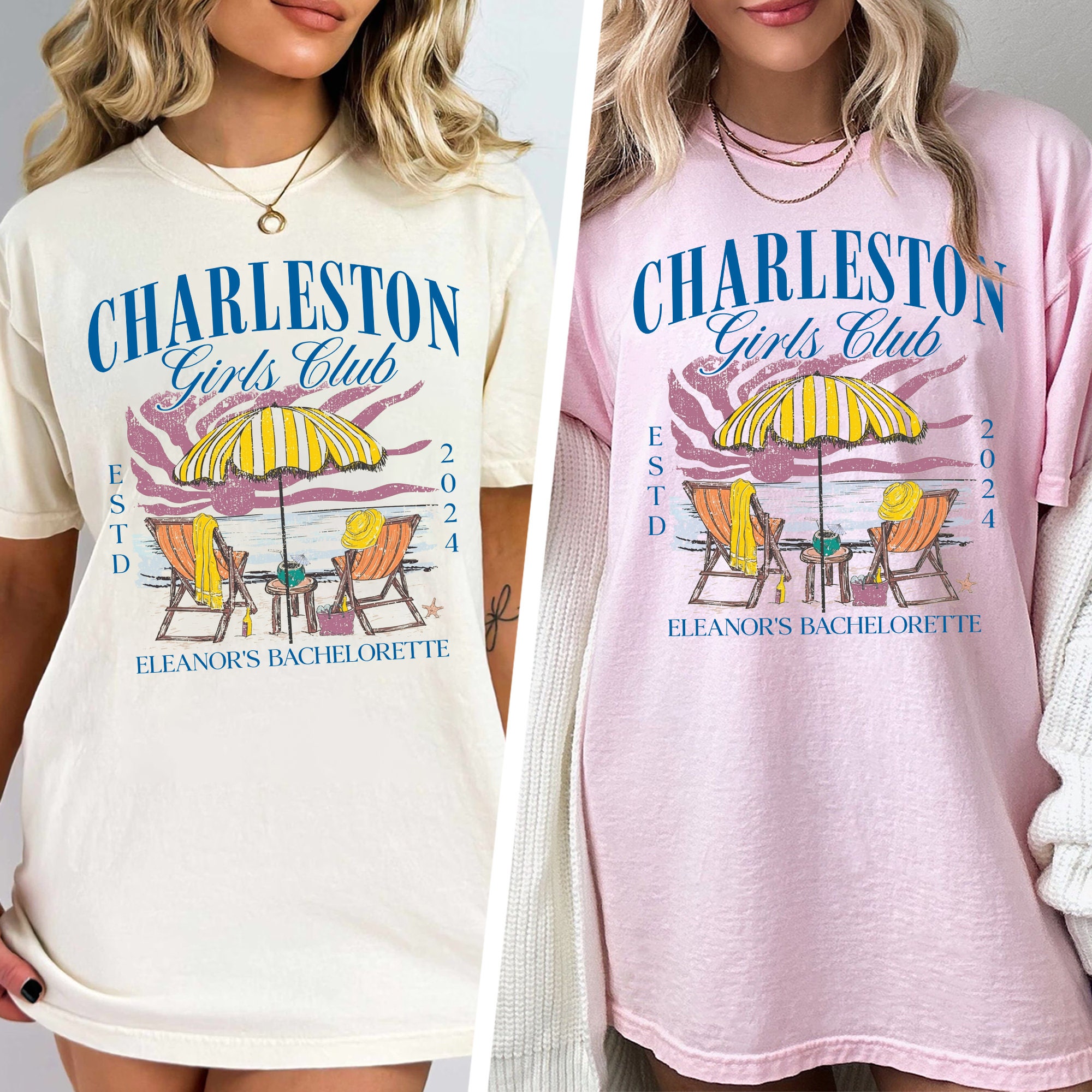 Luxury Vintage Beach Bachelorette & Bride Bridesmaid Shirts image 1