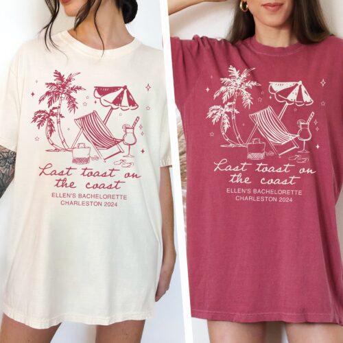 Beach Bachelorette & Last Toast Luxury Bridal Party Shirts image 0