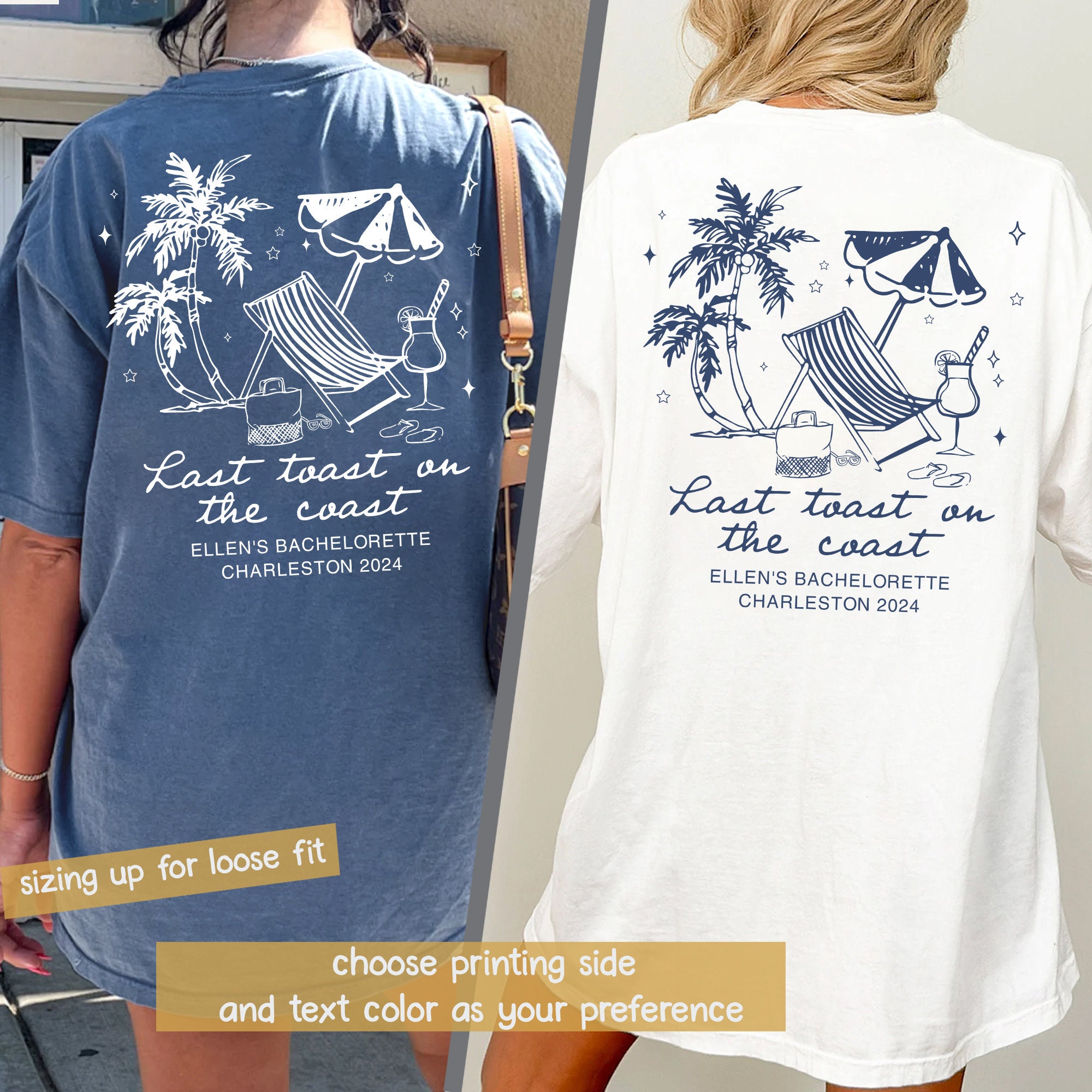 Beach Bachelorette & Last Toast Luxury Bridal Party Shirts image 3