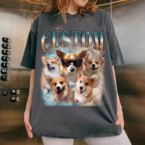 Custom Retro Dog Bootleg Tee | Pet Photo & Portrait | Dog Lovers Gift image 1