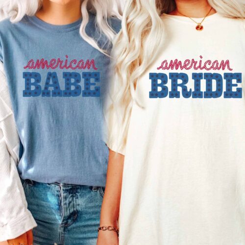 July 4th Bachelorette Shirts: Patriotic Bride & Babe Tees image 0