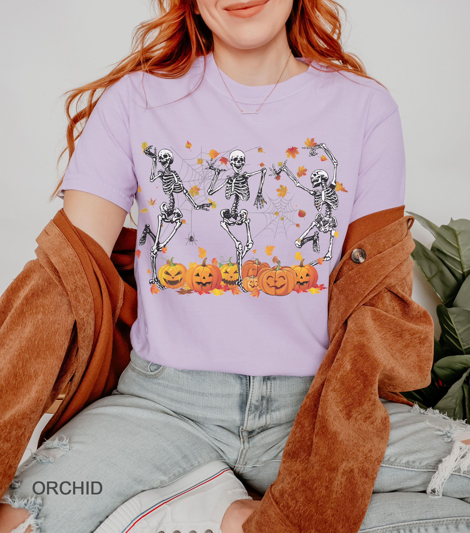 Dancing Skeleton Comfort Colors Halloween Shirt | Funny Skeleton Tee Gift image 3