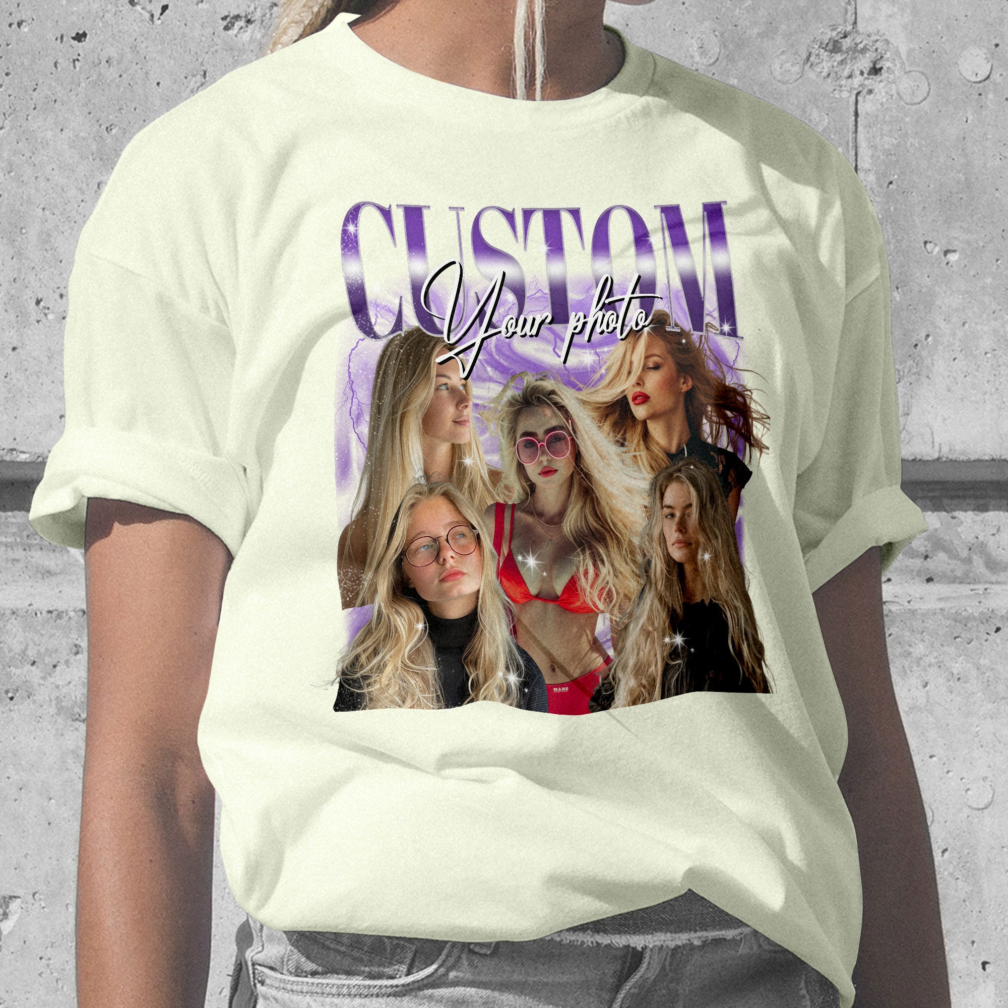 Custom Bootleg Rap Tee Personalized Text Shirt 90s image 8