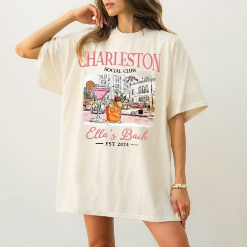 Luxury Charleston Cocktail Bachelorette & Bridesmaid Shirts image 0