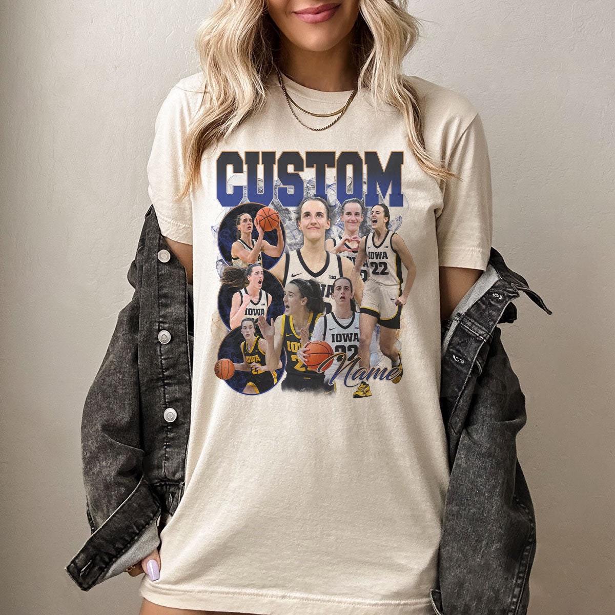 Custom Bootleg Tee | Retro Girl Basketball Shirt | Your Photo & Design image 2