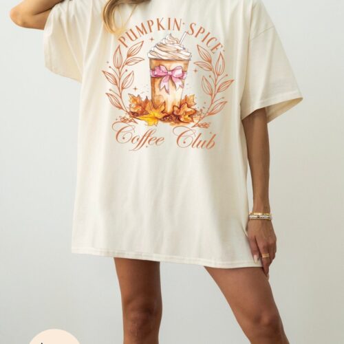 Pumpkin Spice Latte Shirt - Cute Fall Girly Halloween Tee image 0