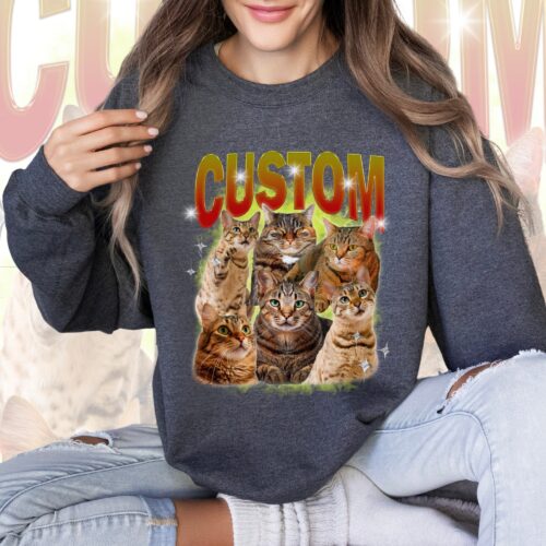 Custom Bootleg T-Shirt | Personalized Pet Dog & Cat Tees | Vintage Retro image 1