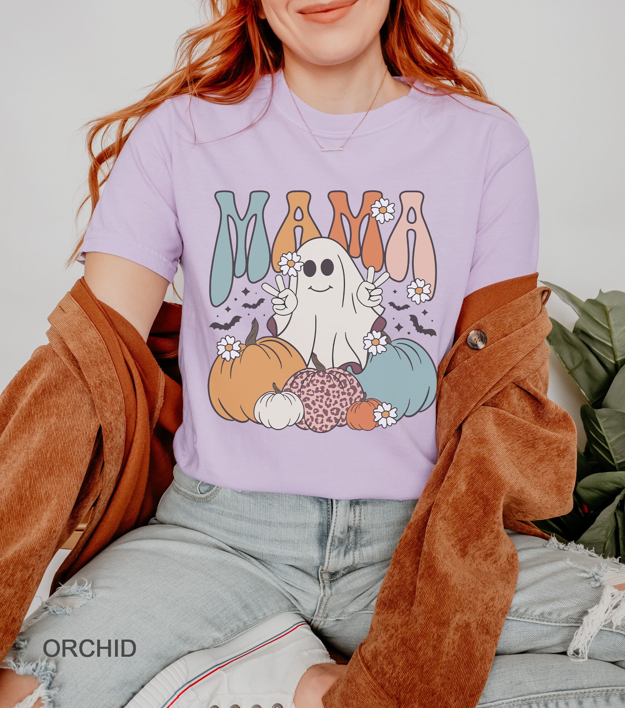 Ghost Mama Shirt | Comfort Colors Retro Halloween Tee | Gift for Stepmom image 3