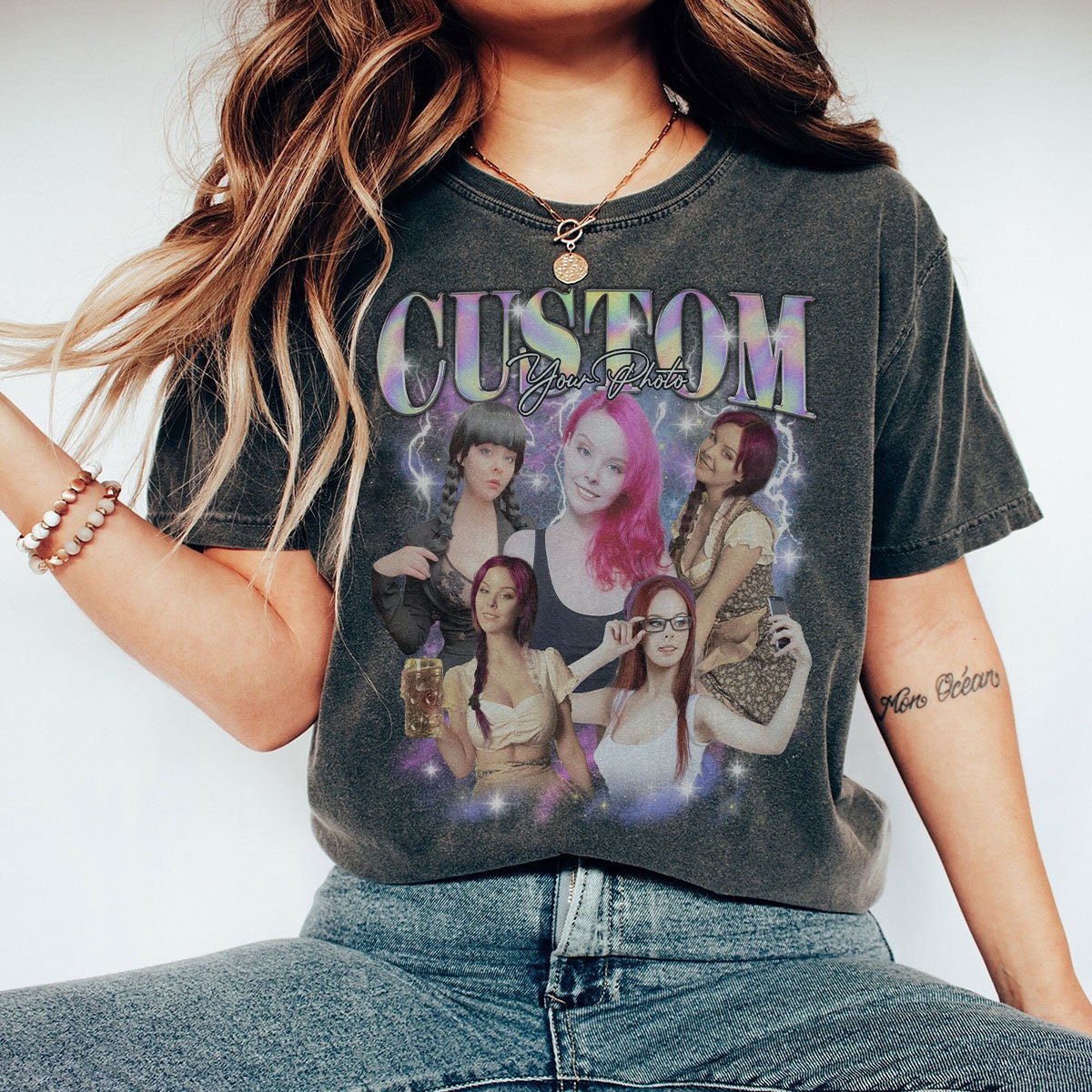 Custom Bootleg Rap Tee | Vintage 90s Photo Shirt | Personalize Your Design image 2