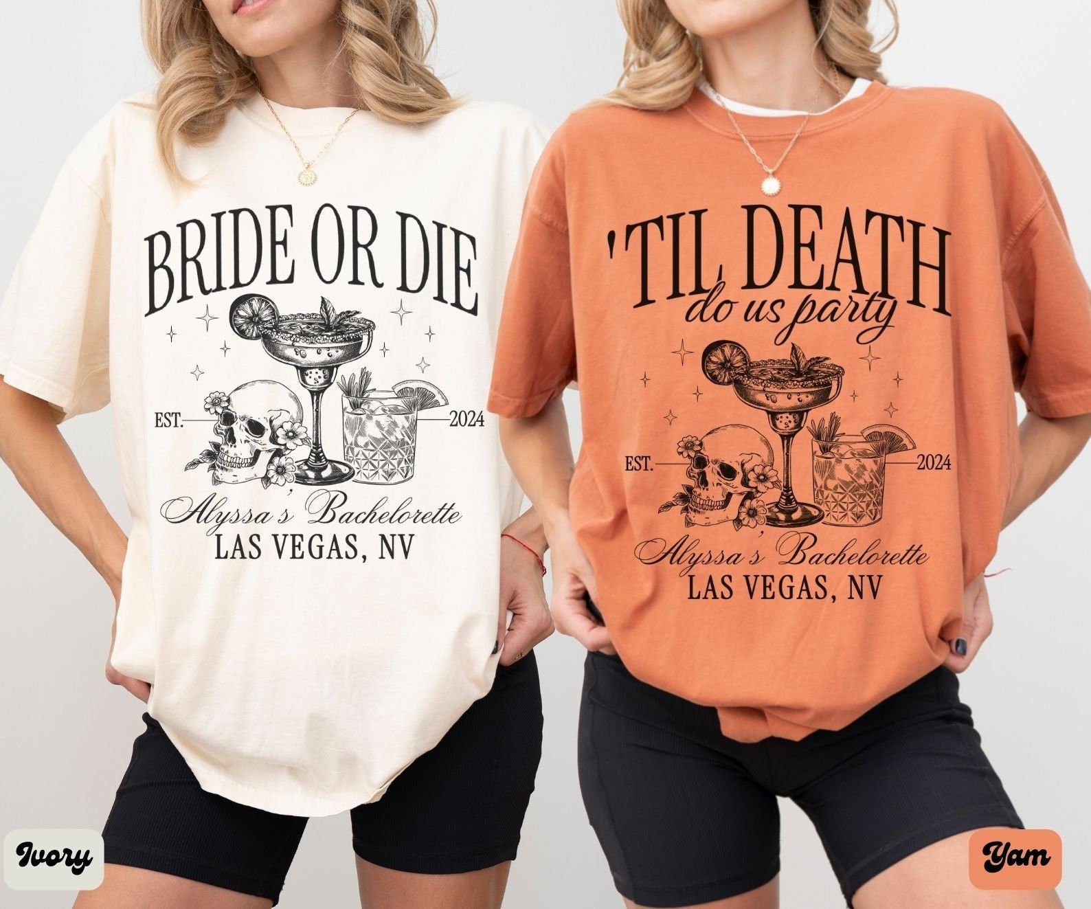 Bride or Die - Funny Halloween Bachelorette & Squad Shirts image 0