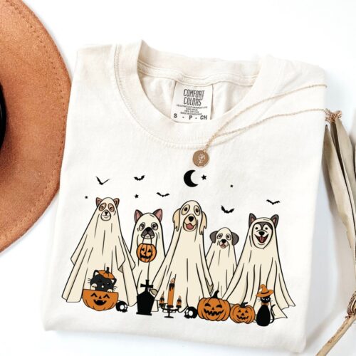 Funny Ghost Dog Halloween Shirt image 0