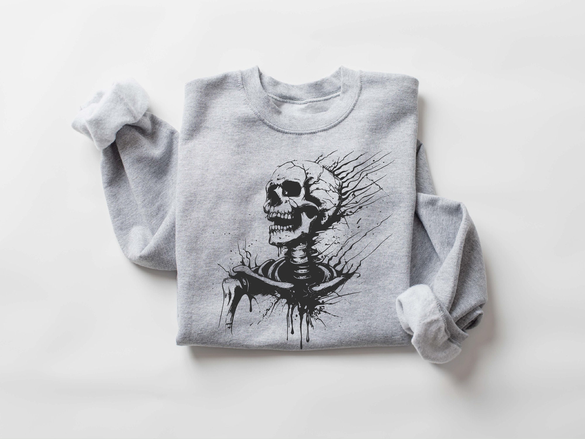 Halloween Skeleton Sweatshirt: Spooky Season Gift image 7