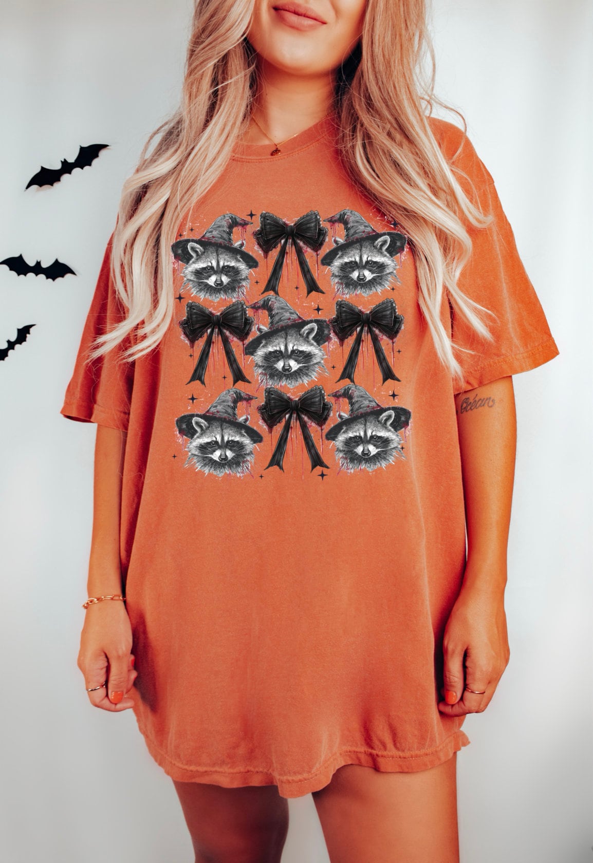 Funny Raccoon Feral Girl Fall Shirt - Cute Halloween Raccoon Tee image 6