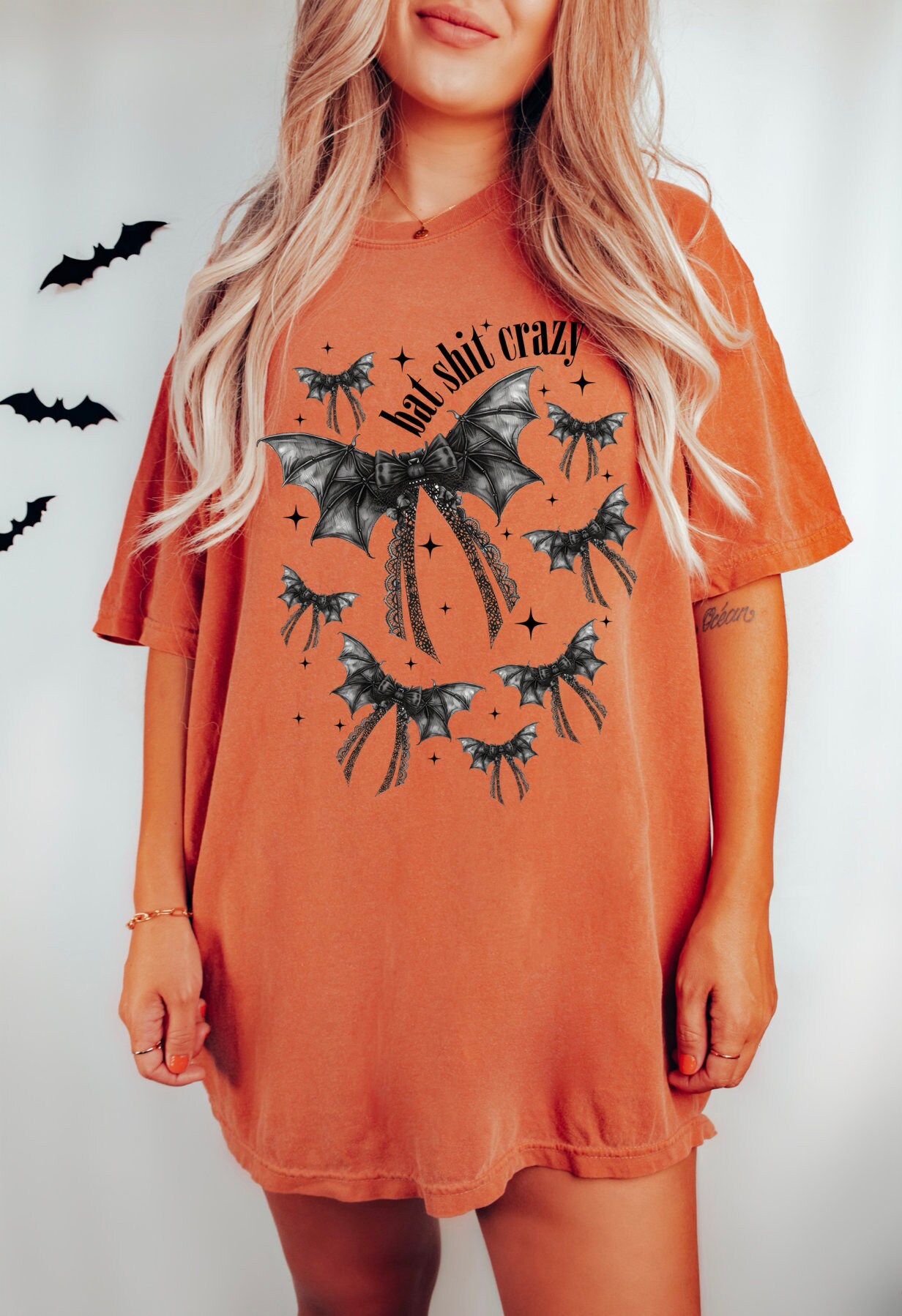 Funny Bat Halloween Shirt: Bat Shit Crazy Tee image 4