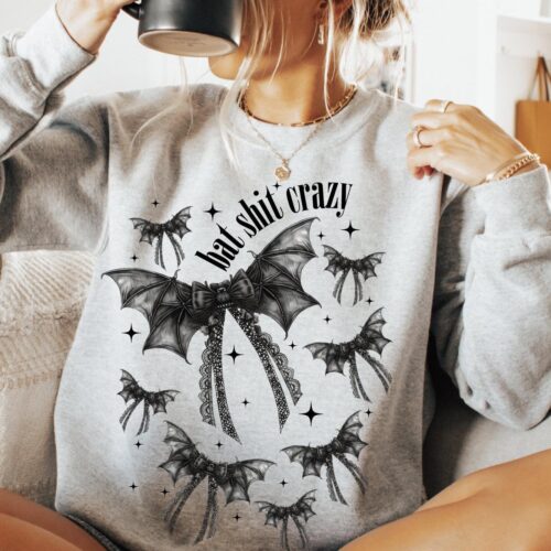 Funny Bat Halloween Sweatshirt: Bat Shit Crazy image 0