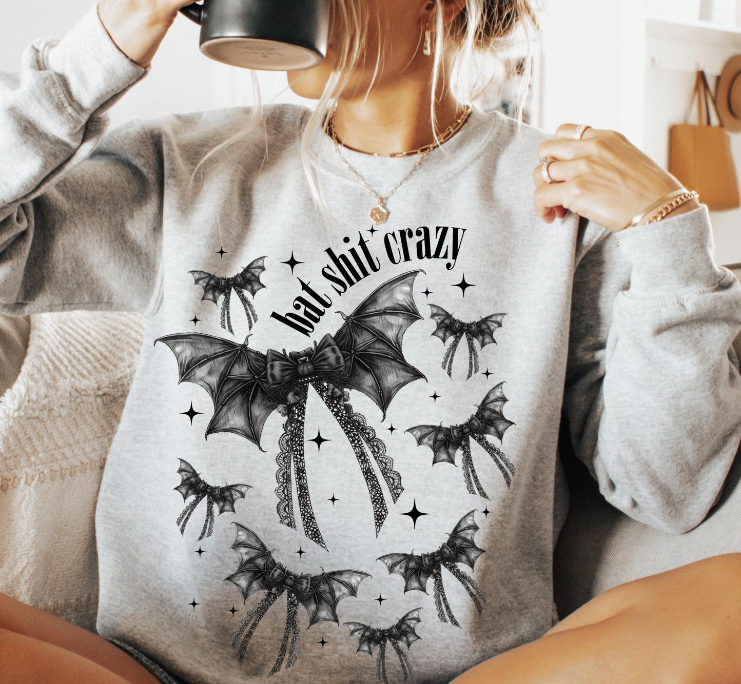 Funny Bat Halloween Sweatshirt: Bat Shit Crazy image 0