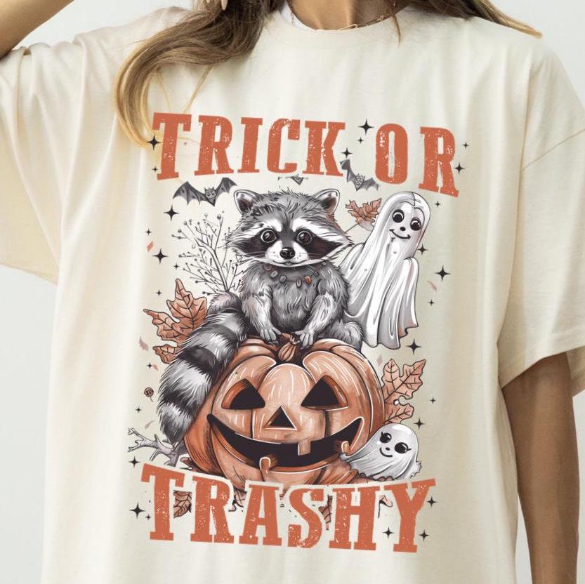 Trick or Trashy Raccoon Halloween Shirt image 3