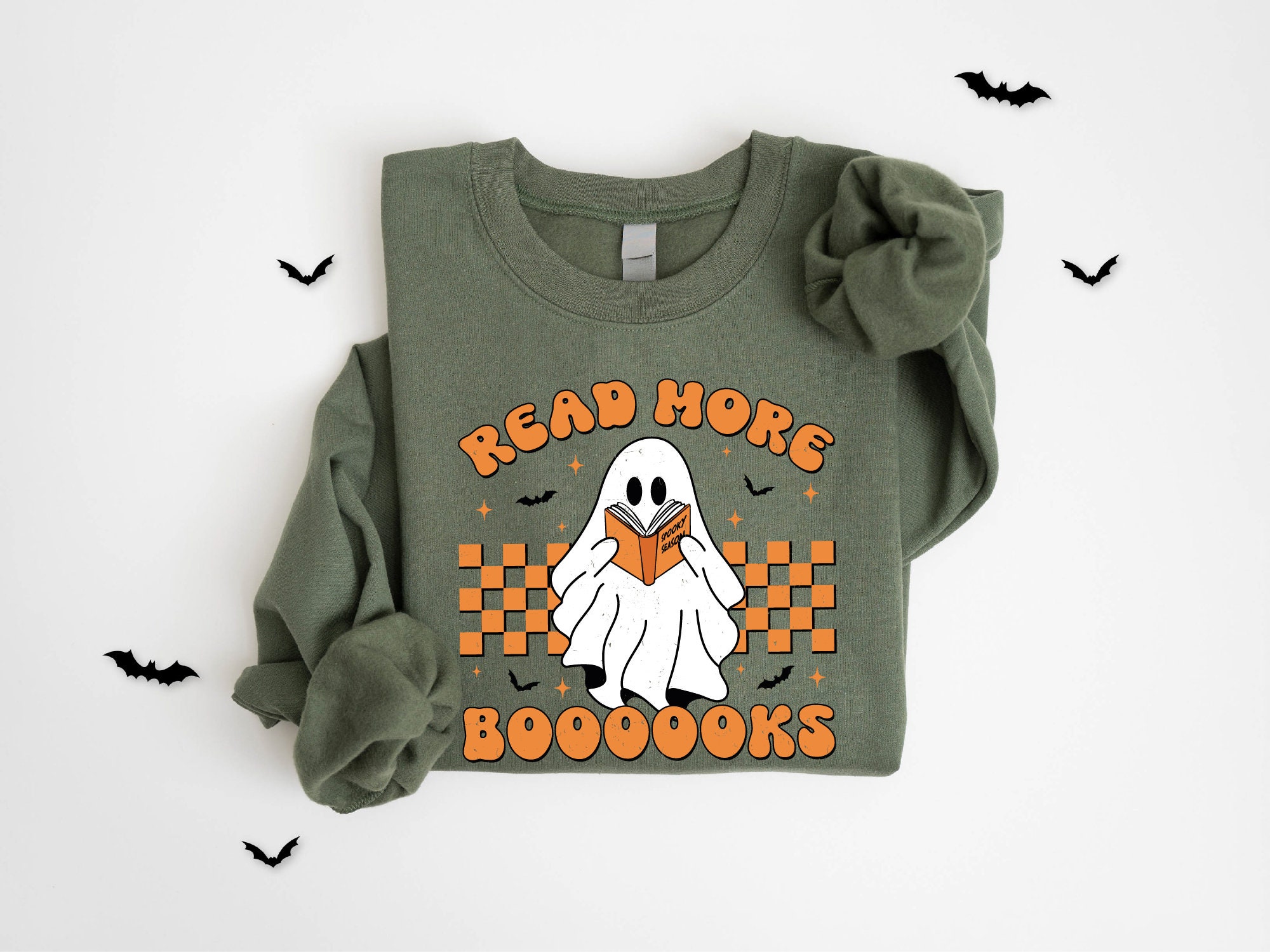 Spooky Teacher & Book Lover Halloween Sweatshirt for Fall image 2