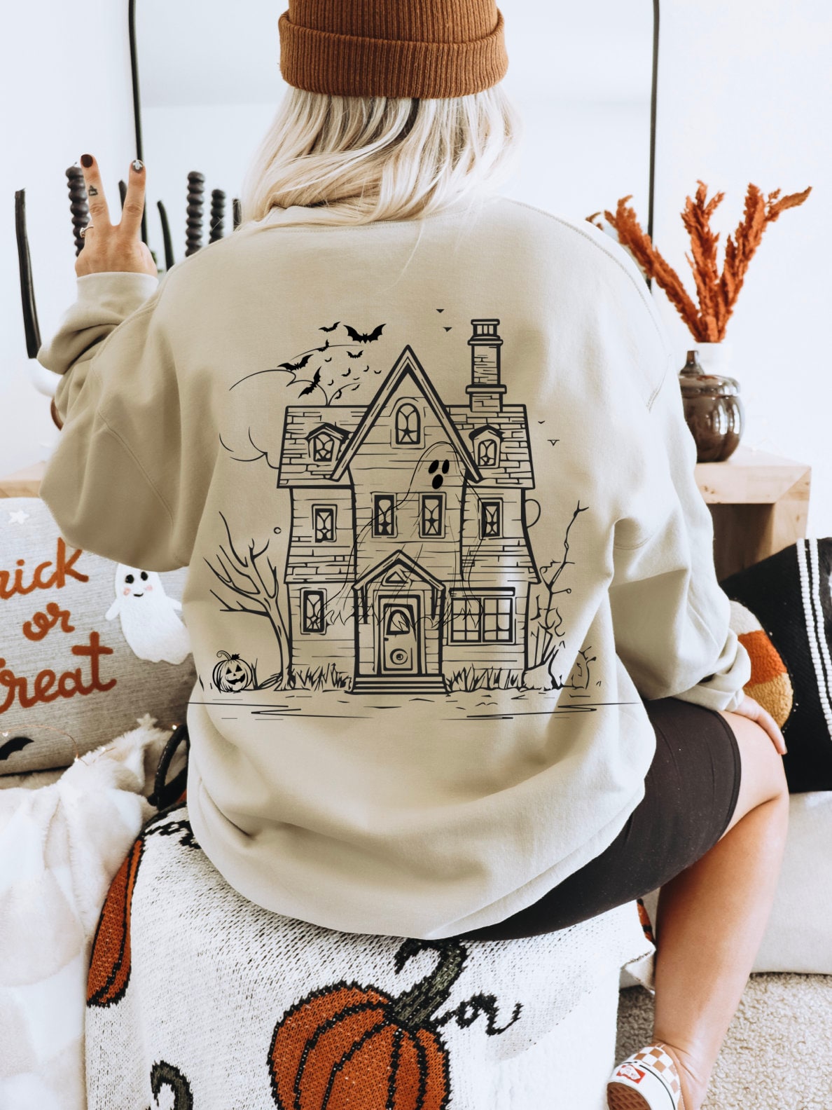 Haunted House Halloween Sweatshirt image 3