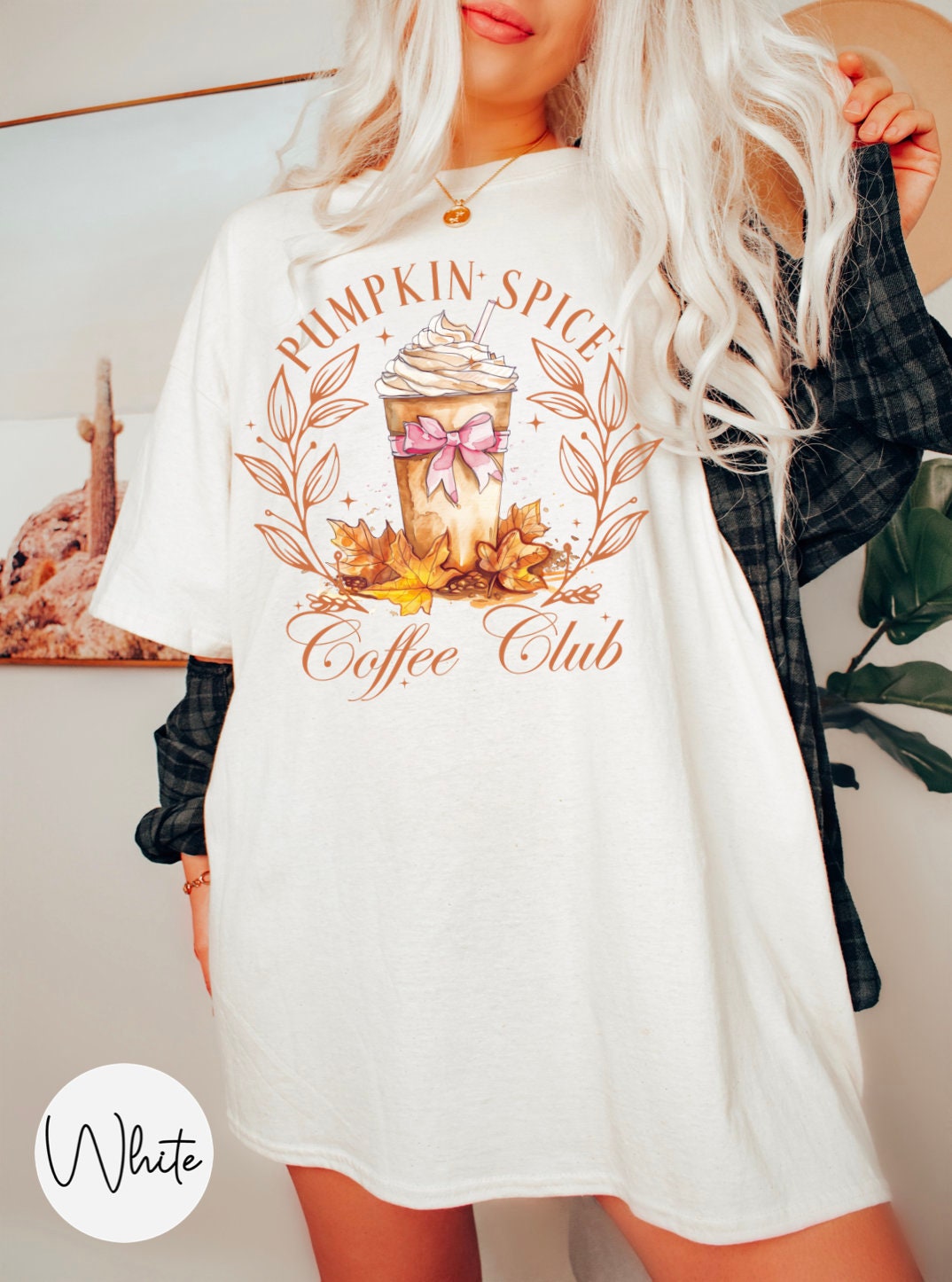 Pumpkin Spice Latte Shirt - Cute Fall Girly Halloween Tee image 1