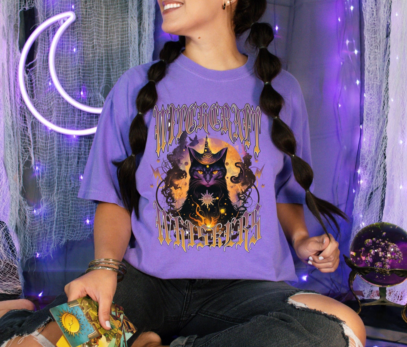 Halloween Black Cat Shirt: Cute Witch Shirt for Women image 2