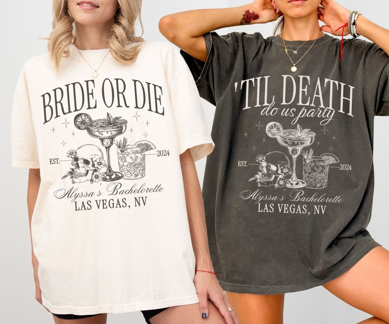 Bride or Die - Funny Halloween Bachelorette & Squad Shirts image 1