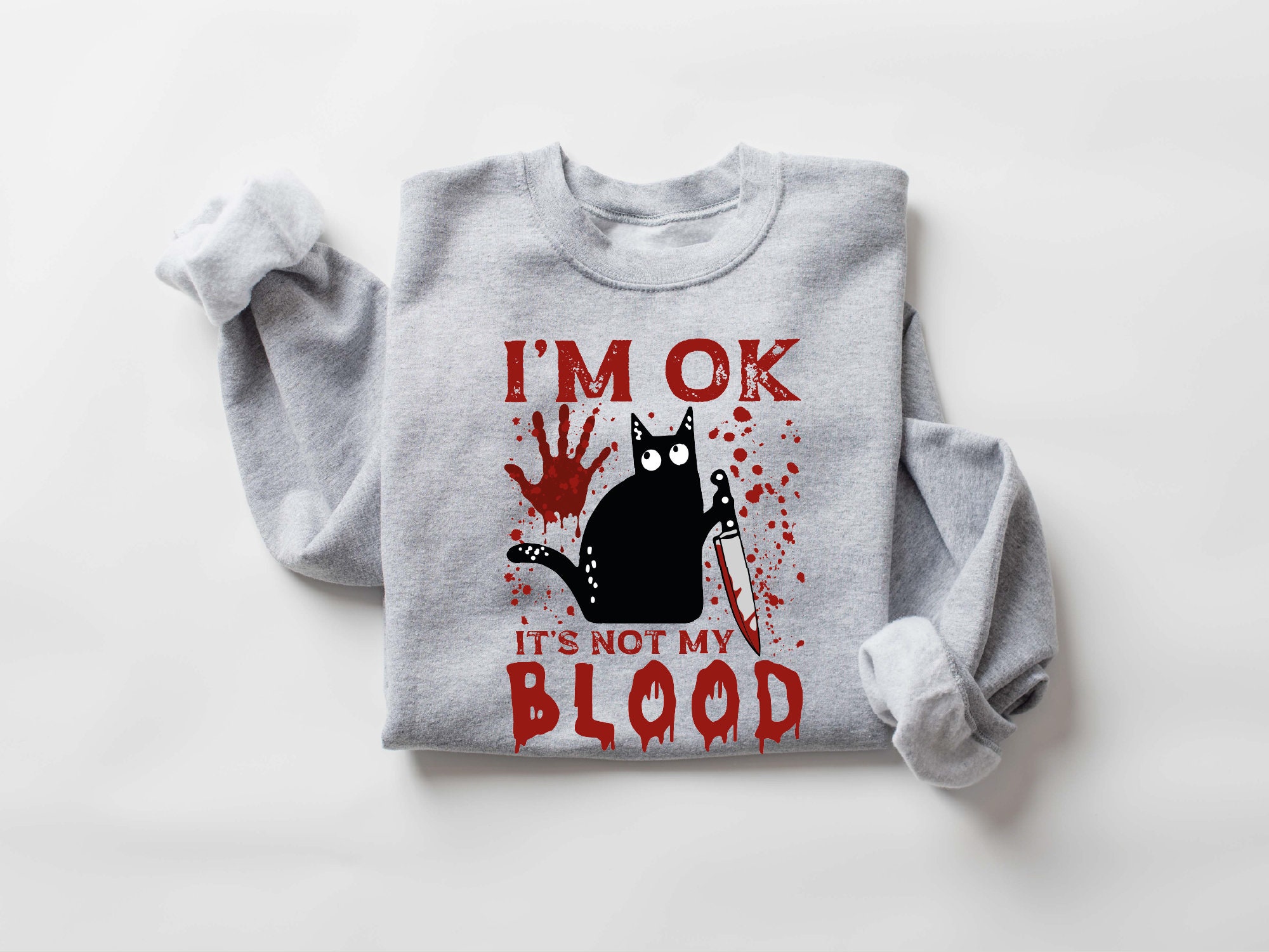 Funny Bloody Halloween Sweatshirt: Women's Gift for Spooky Season image 3