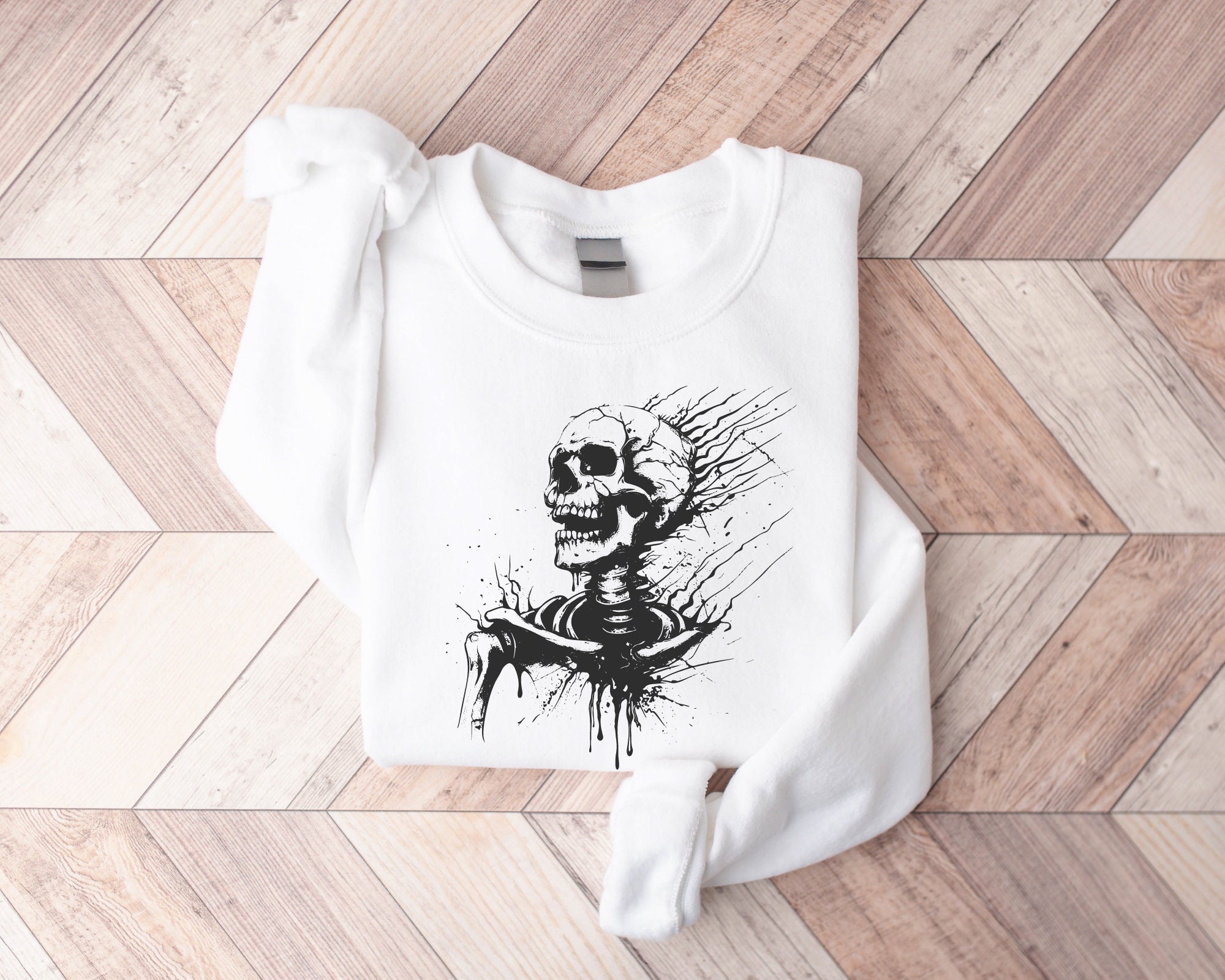 Halloween Skeleton Sweatshirt: Spooky Season Gift image 4