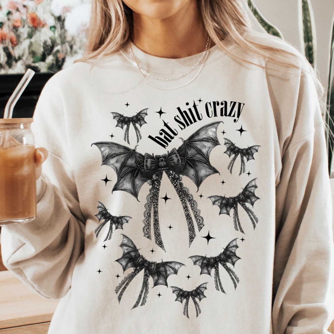 Funny Bat Halloween Sweatshirt: Bat Shit Crazy image 3