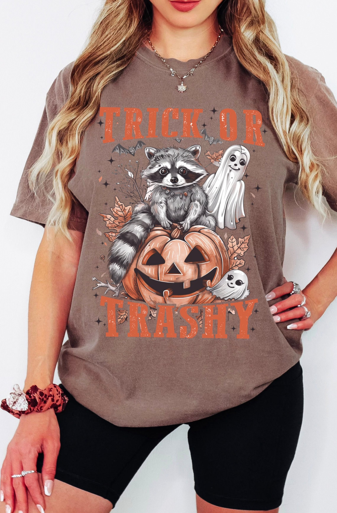 Trick or Trashy Raccoon Halloween Shirt image 2