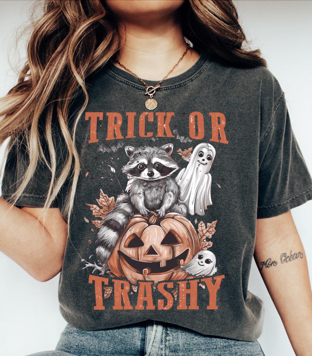Funny Trash Raccoon Halloween Shirt image 0