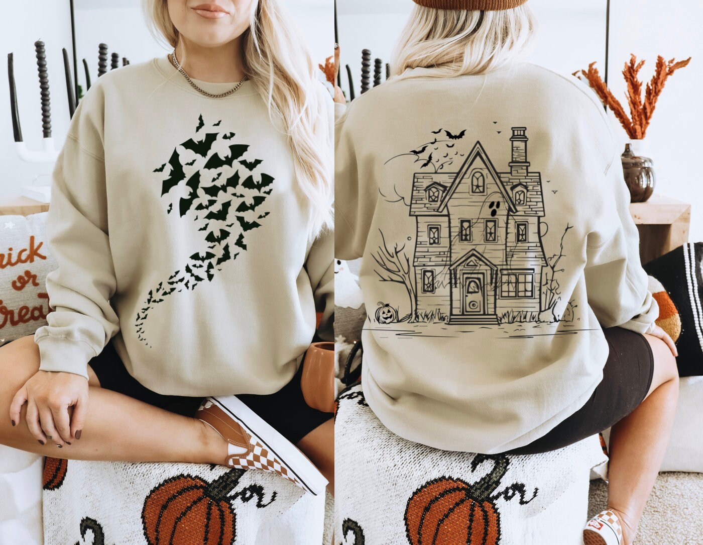 Haunted House Halloween Sweatshirt image 0