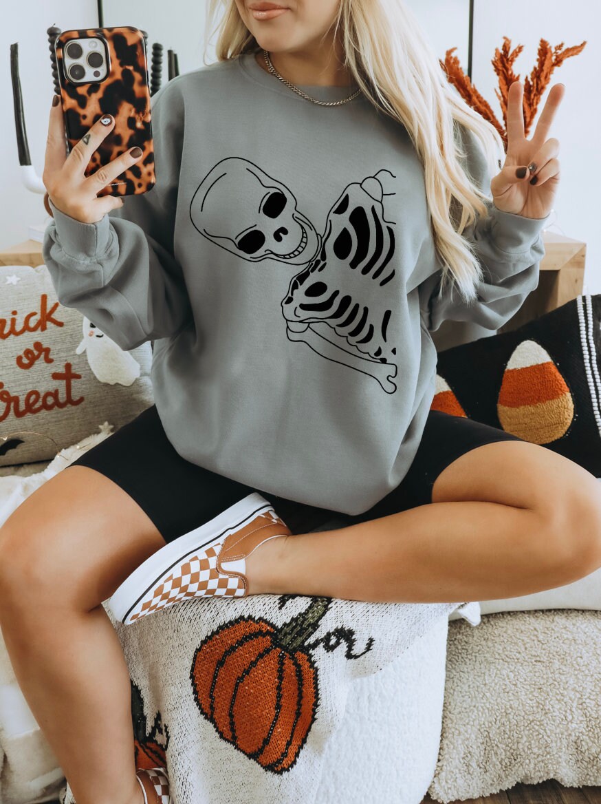 Funny Skeleton Halloween Sweatshirt for Women image 8