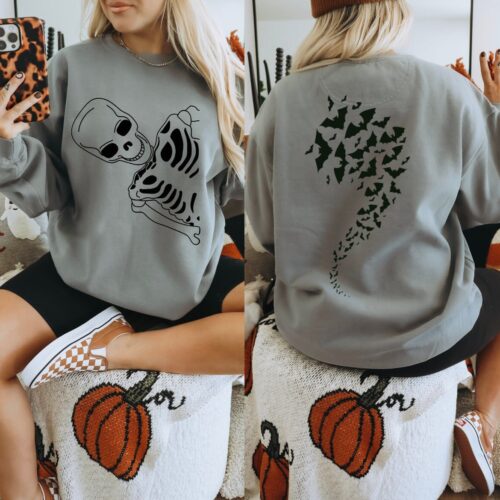 Funny Skeleton Halloween Sweatshirt for Women image 0